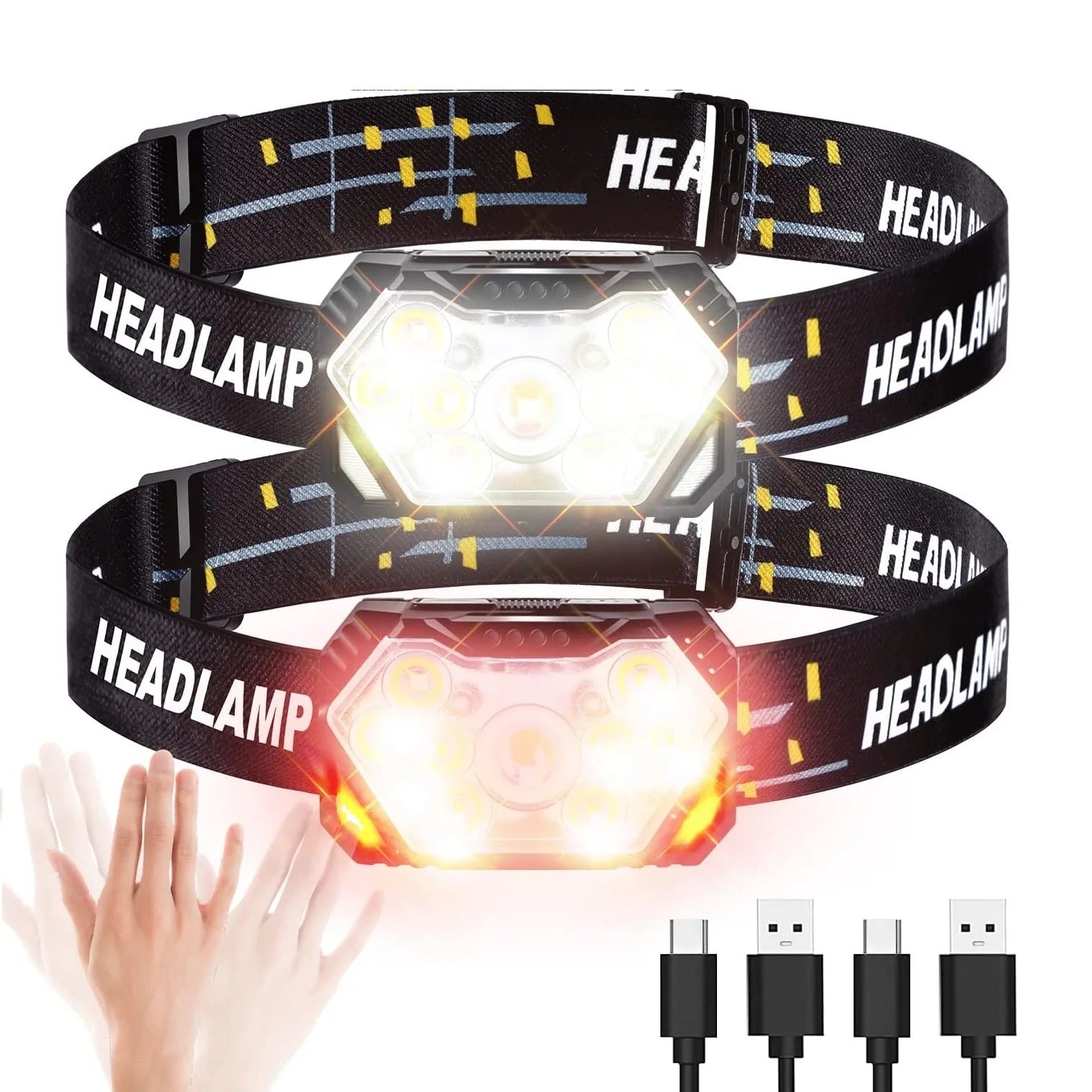 OSITE SKY 9-LED Rechargeable Headlamp – Motion Sensor & Waterproof