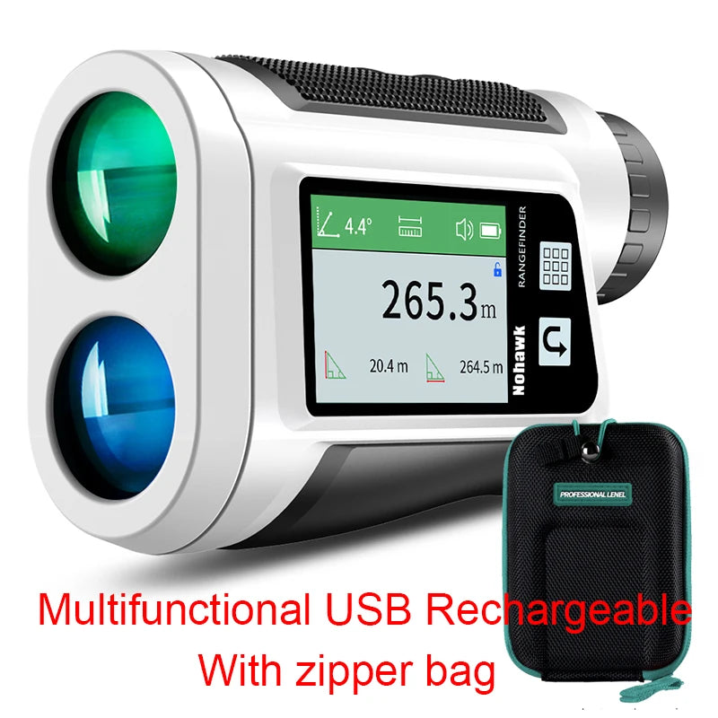 NOHAWK Multifunctional Golf Laser Rangefinder – Flag-Lock Slope Distance Meter for Hunting & Construction
