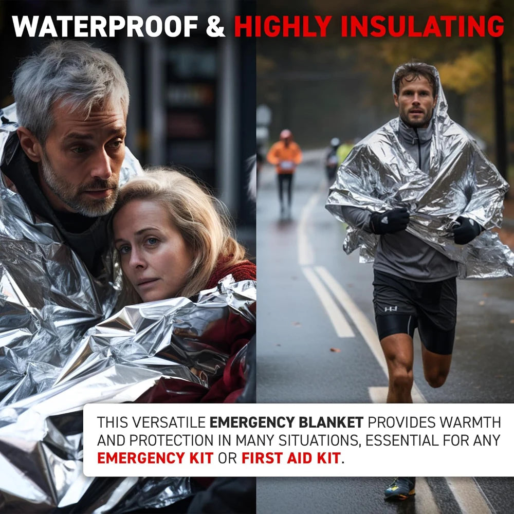 Survival Emergency Mylar Thermal Blanket – NASA Foil Space Blanket for Outdoor First Aid