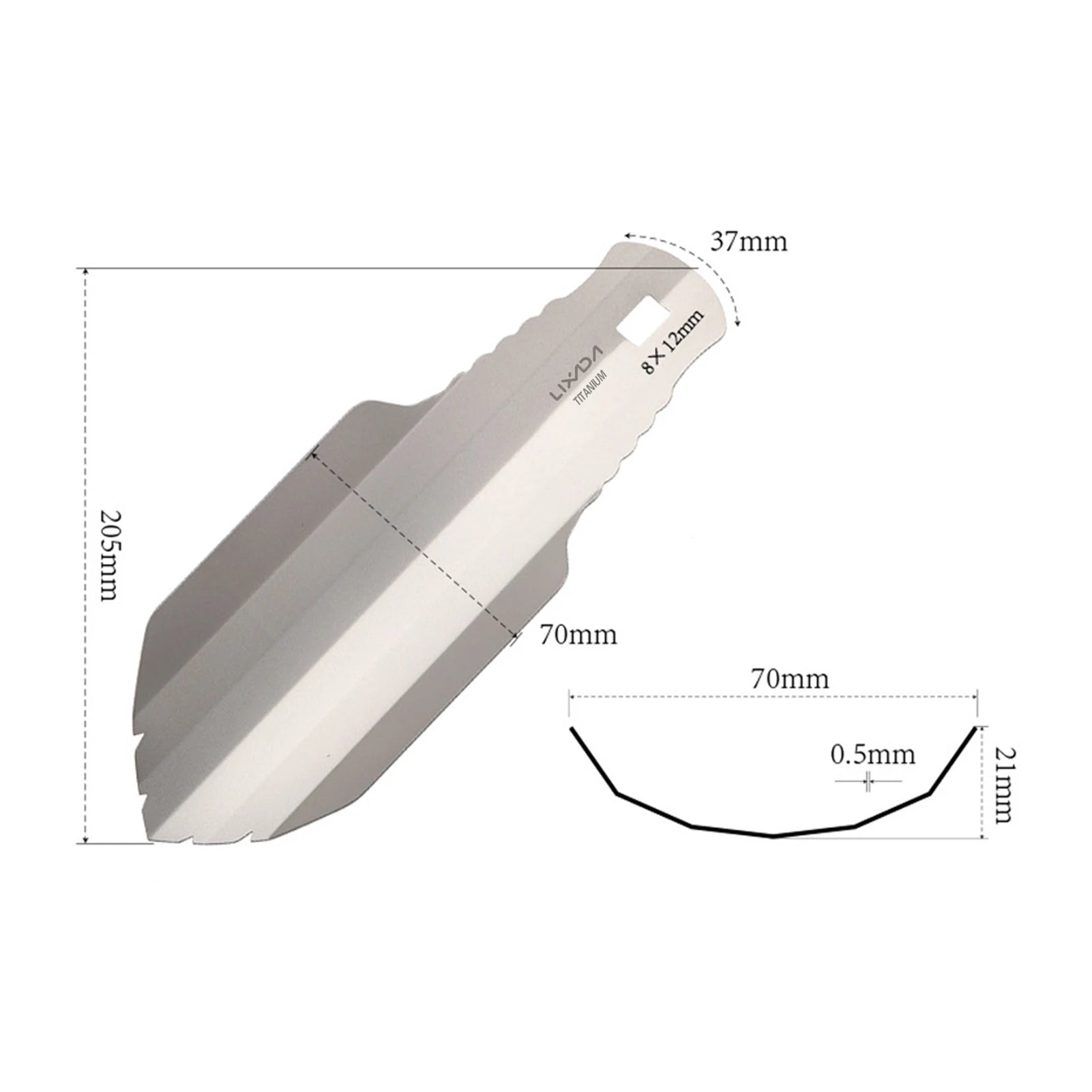 LIXADA Titanium Camping Shovel – Ultralight Trowel for Hiking, Backpacking & Survival