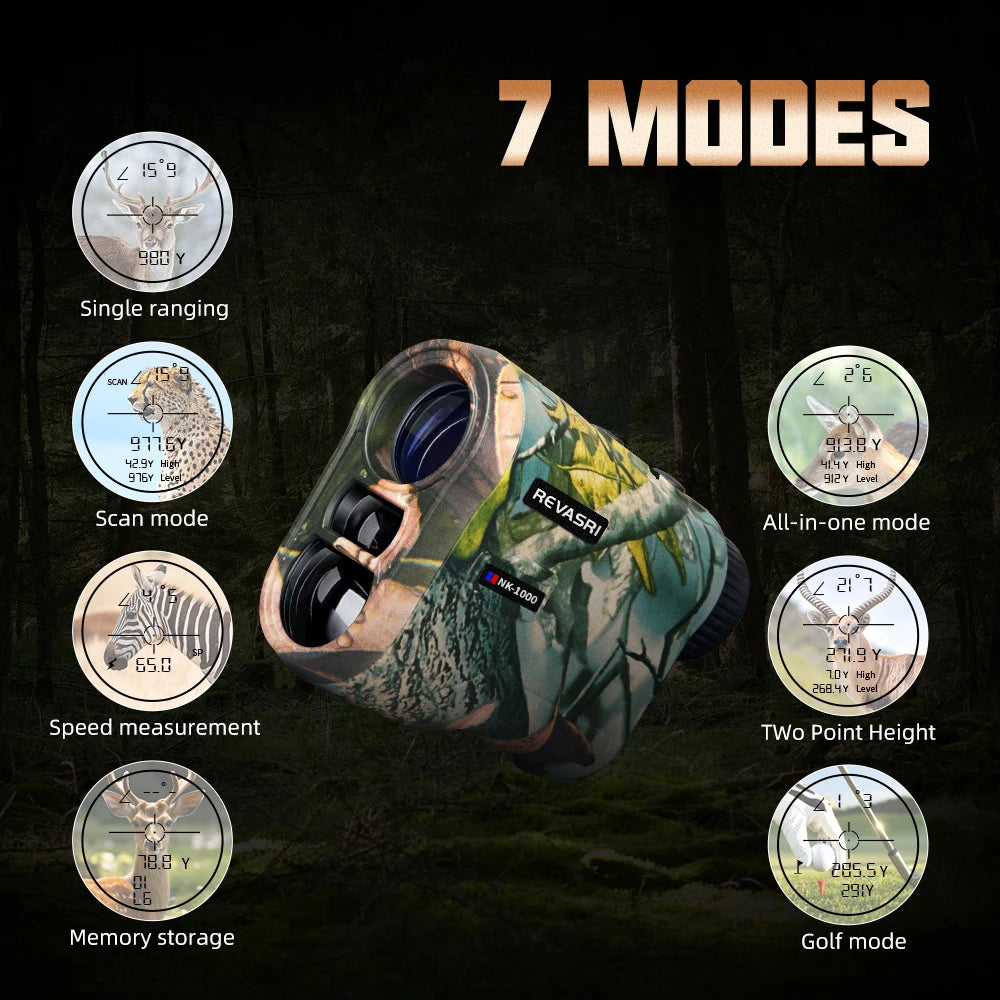 REVASRI 1000m Hunting Laser Rangefinder Rechargeable Monocular