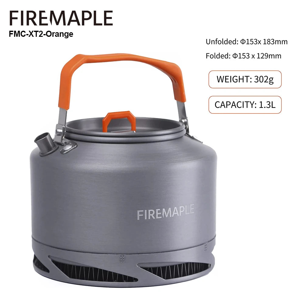 FIRE MAPLE Hiking Teapot – Lightweight Heat Exchanger Camping Kettle (0.8L/1.3L) with Filter