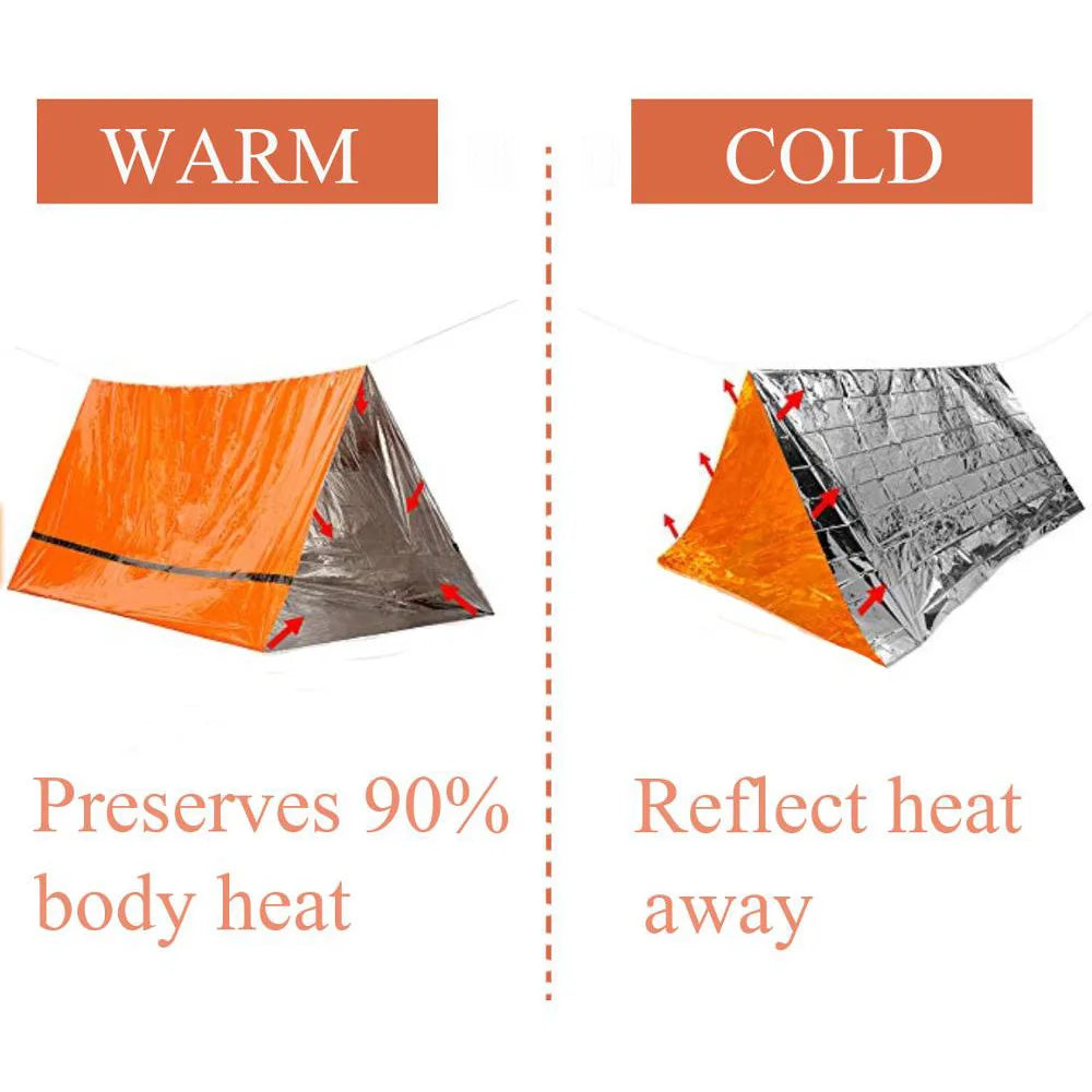 XIYEAR 2-Person Emergency Shelter Tube Tent with Thermal Blanket