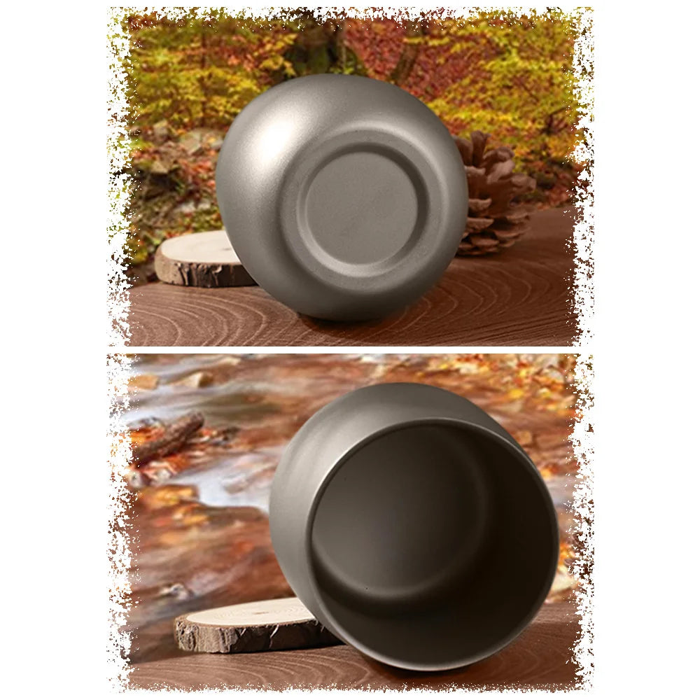 TOMSHOO Titanium Double-Wall Cup – Insulated Drink Cup for Camping & Travel
