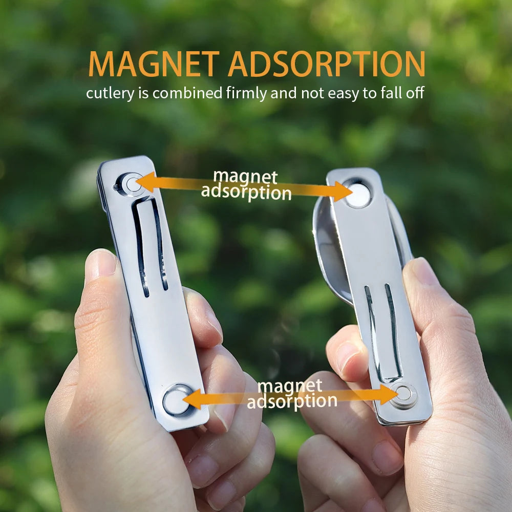 ROXON C2 Camping Utensil – 2-in-1 Detachable Folding Fork and Spoon