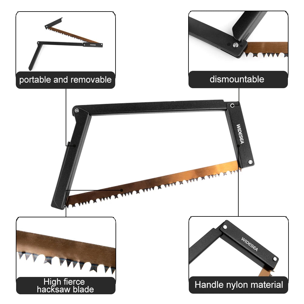 WIDESEA 32cm Folding Camping Saw – Portable Manganese Blade for Wood & Outdoor Use
