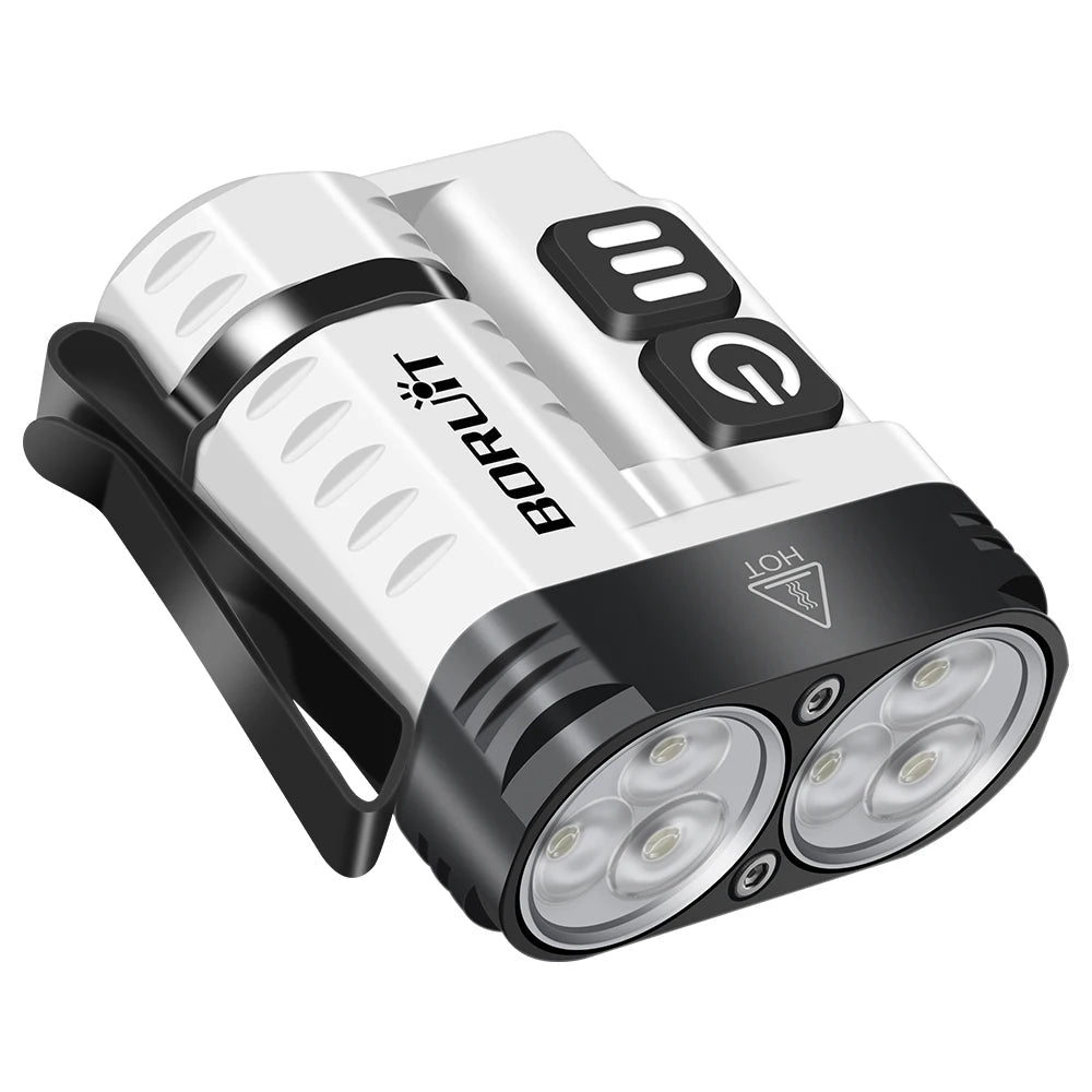 BORUIT U6 USB-C Rechargeable Flashlight 1600lm Mini EDC Torch with Magnet and Clip