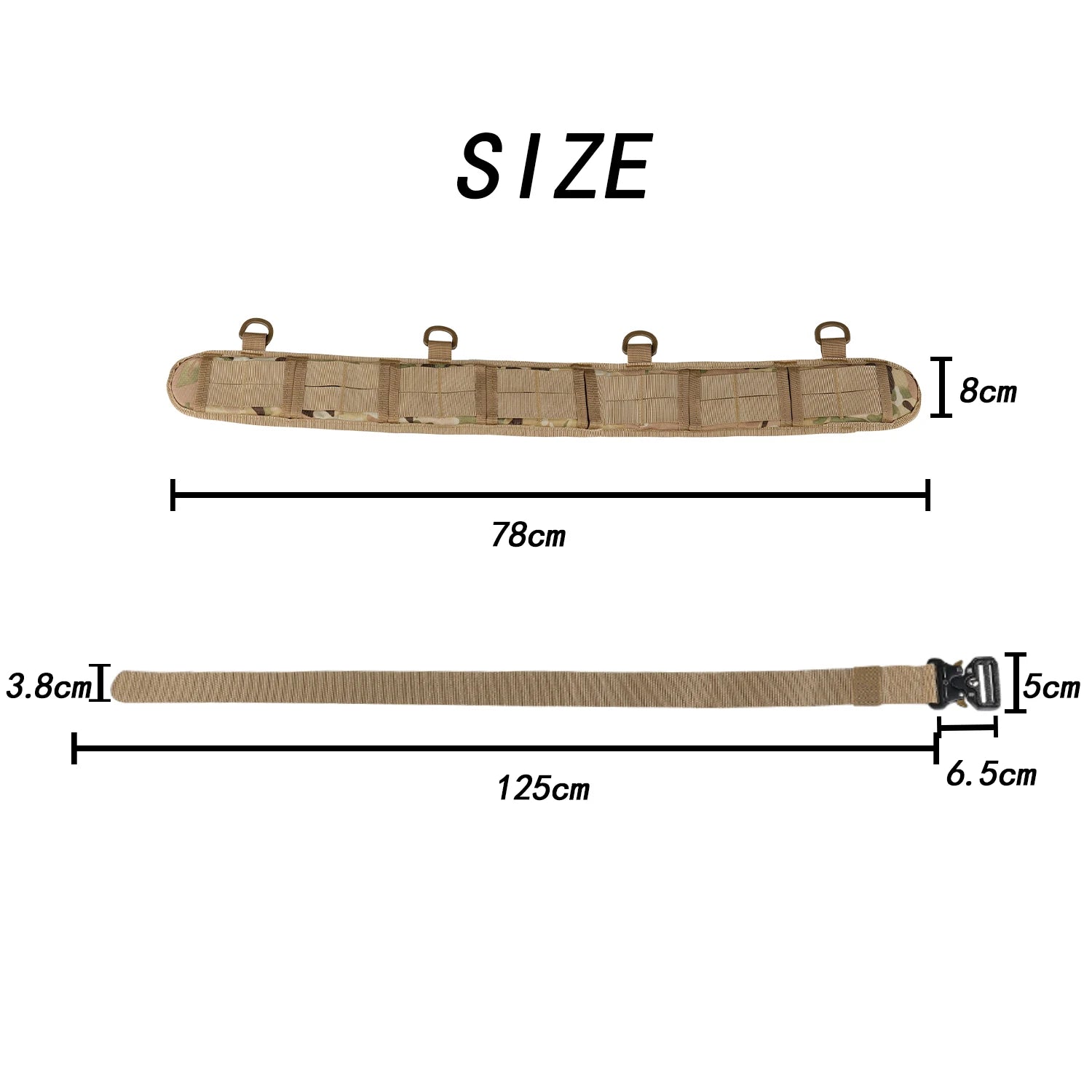 JSJM Tactical Belt Adjustable Padded Belt for Hunting and Outdoor Use