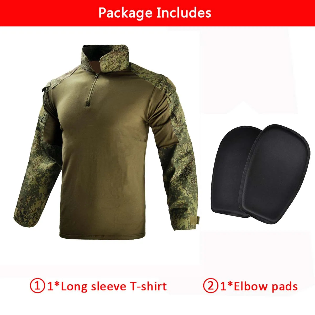 HAN WILD Combat Uniform +Pads Safari Tactical Pants Sport Climbing Uniform Camo Shirt Combat Shirts Hunting Clothes Men Camping