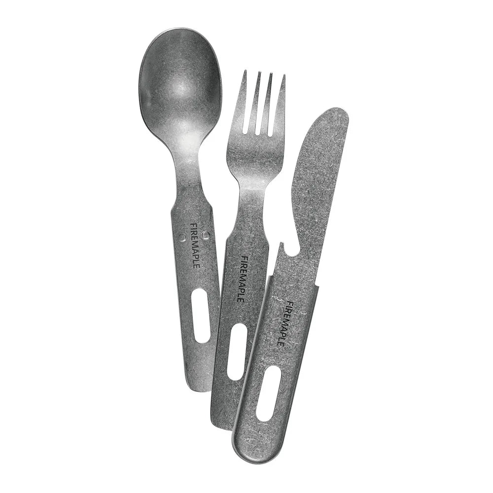 FIRE MAPLE Antarcti 3-in-1 Utensils Set – Stainless Steel Camping Cutlery (Fork, Knife, Spoon)