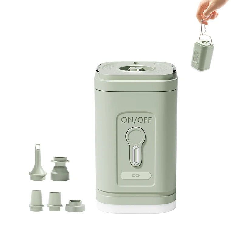 PACOONE 3 in 1 Mini Wireless Electric Air Pump with Lights for Camping