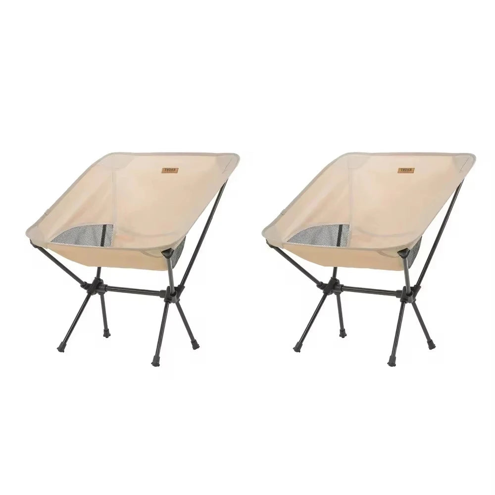 TARKA 2pcs Foldable Camping Chairs – Lightweight Portable Chairs for Travel, Fishing, and Outdoor Use