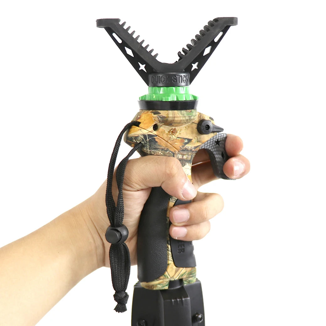 HUNTPAL Adjustable Hunting Tripod – Camo Shooting Stick with 360° V Yoke for Outdoors