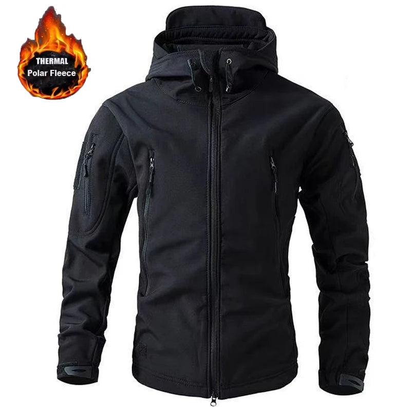 MAZEROUT Men's Tactical Fleece Softshell Jacket Waterproof