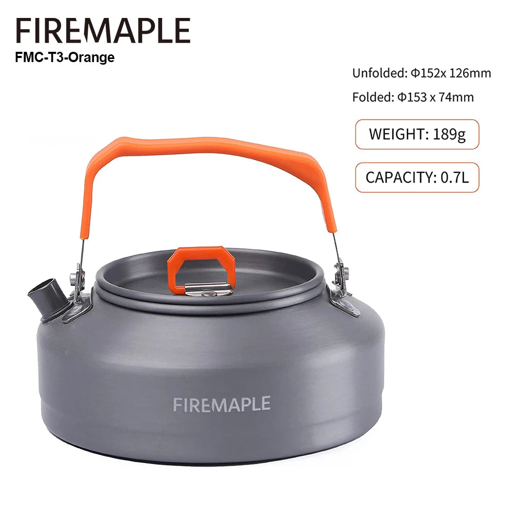 FIRE MAPLE Hiking Teapot – Lightweight Heat Exchanger Camping Kettle (0.8L/1.3L) with Filter