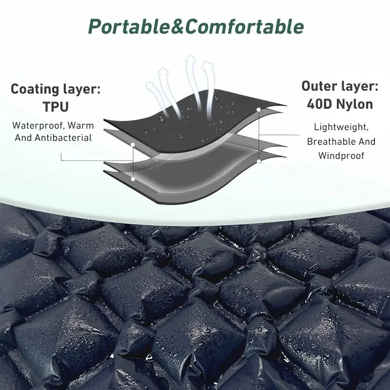 WEST TUNE Camping Inflatable Mattress Ultralight with Built-in Pump and Pillow