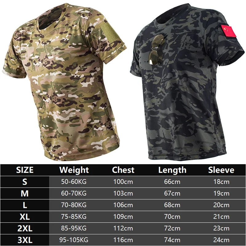 MEGE KNIGHT Men's Quick-Dry Hunting T-Shirt - Breathable Camouflage Top for NZ Summer Expeditions