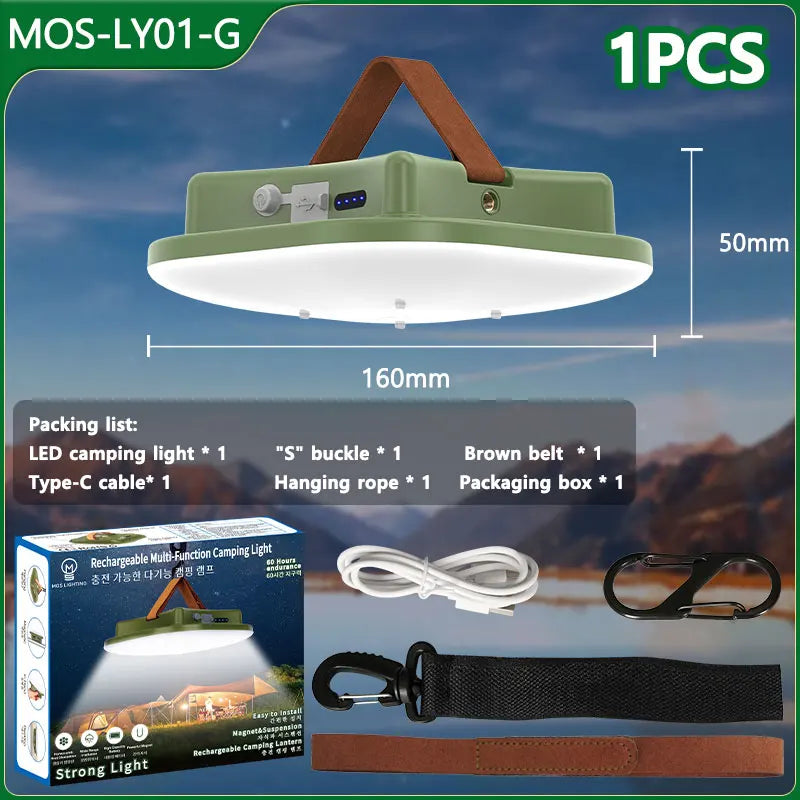 MOSLIGHTING LY01 - 80W Rechargeable Camping Lantern with Zoom Torch & Magnetic Base