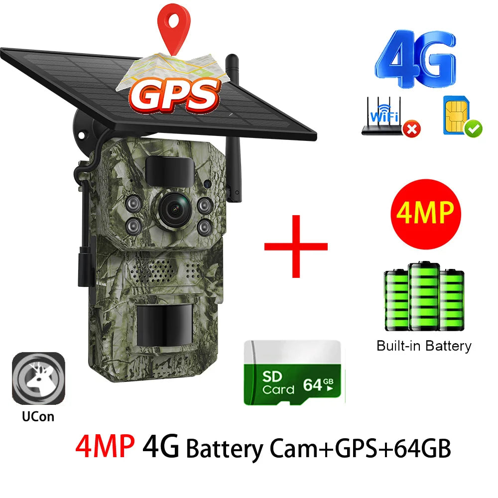 INQMEGA 5MP 4G 2K Trail Camera – PIR Motion Activated Night Vision Solar Hunting Cam