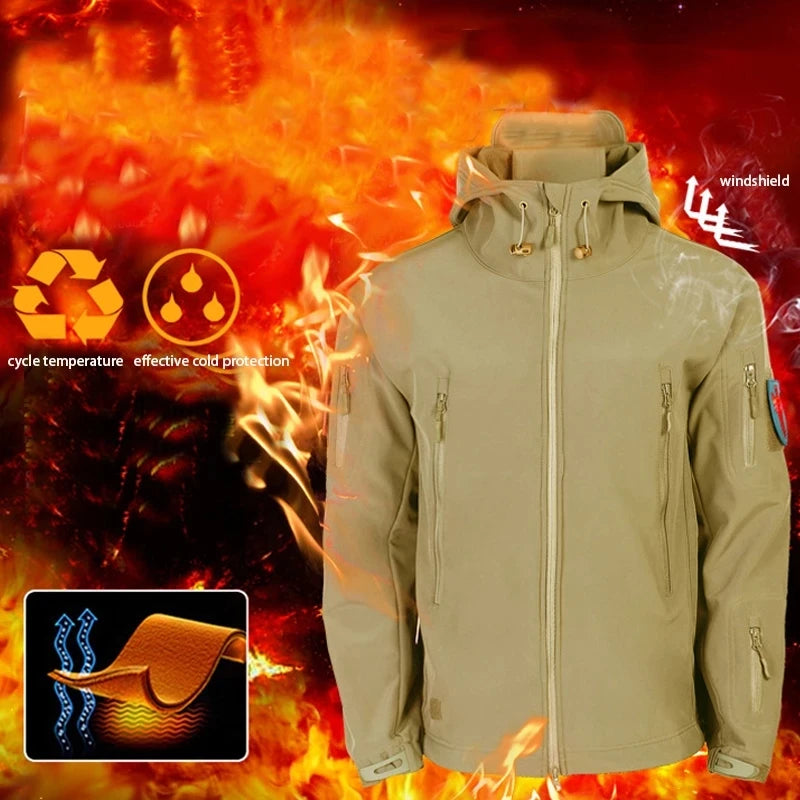 MAZEROUT Men's Tactical Fleece Softshell Jacket Waterproof