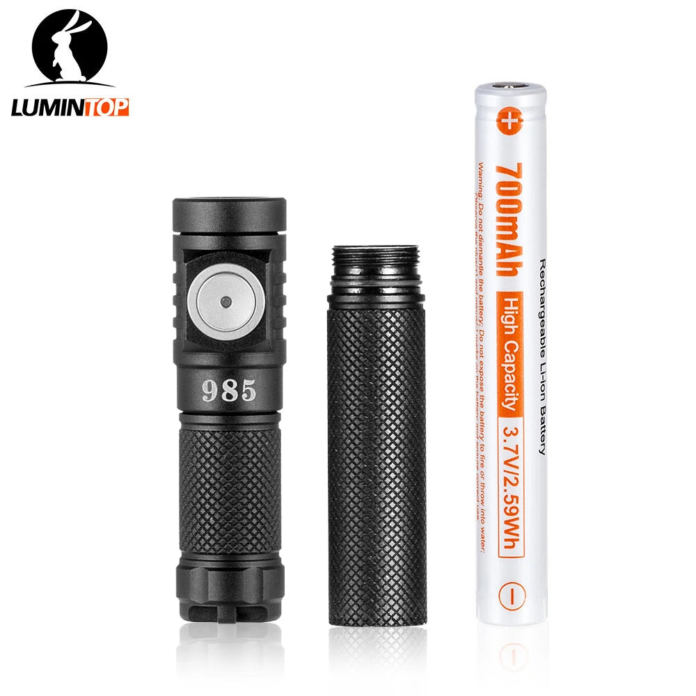 LUMINTOP 985 FROG V3.0 Mini Flashlight - 570 Lumen Keychain EDC Torch with Dual Battery Options