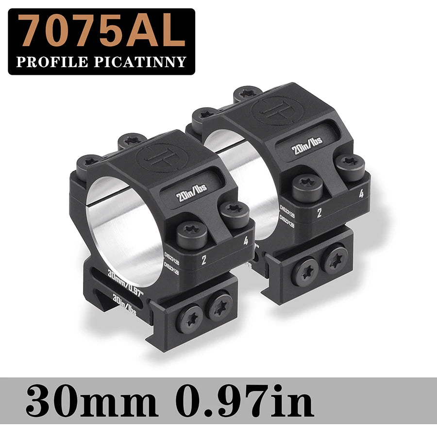 DISCOVERYOPT 7075 Series Aluminium Scope Rings - Medium Profile 34mm Mount for Picatinny Rail