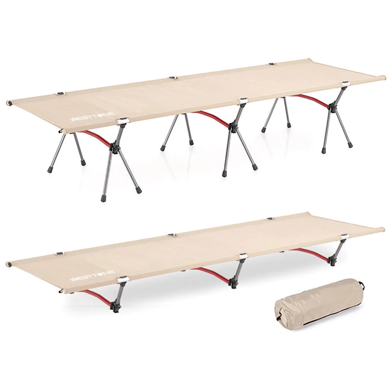 WEST TUNE Camping Cot Portable Bed Ultralight Aluminium for Outdoor Use