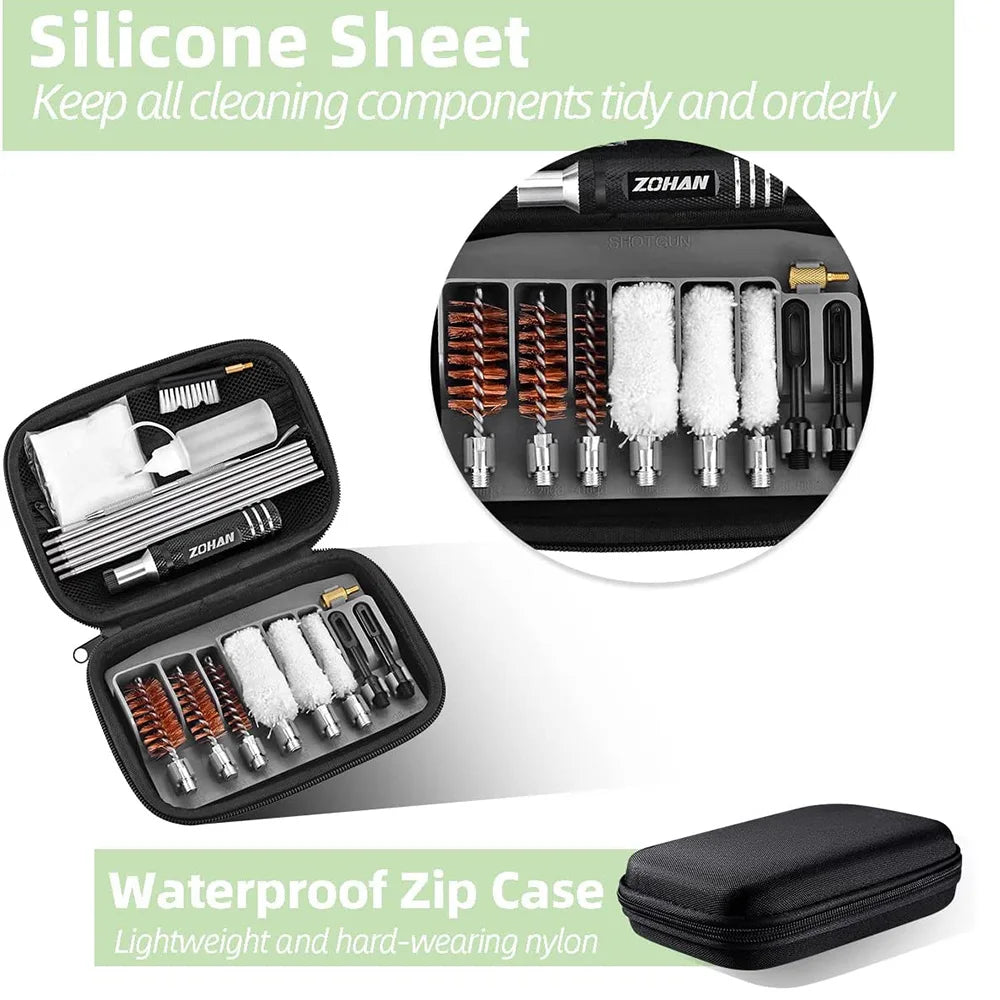 ZOHAN Tactical Shotgun Cleaning Kit for 12, 20, 410 GA – Complete Hunt Accessories