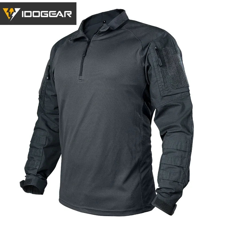 IDOGEAR UFS Tactical Shirt – BDU Combat Shirt with Elbow Pads & MOLLE System