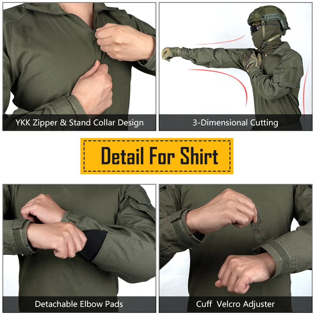 IDOGEAR G3 Tactical Combat Suit – Military-Grade Shirt & Pants with Knee Pads
