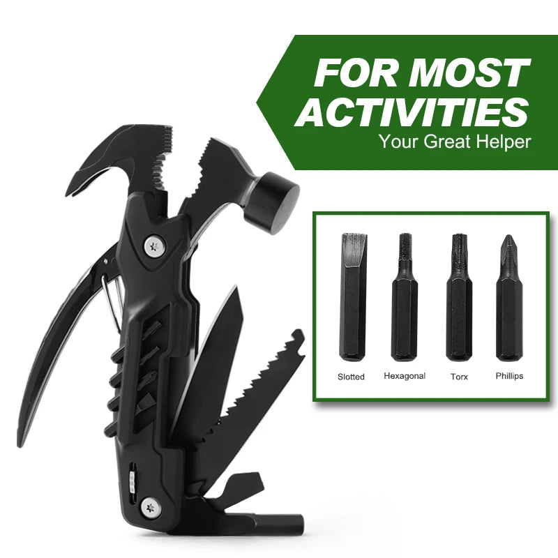 MAARTEN 12-in-1 Multifunctional Hammer Tool for Camping & Survival