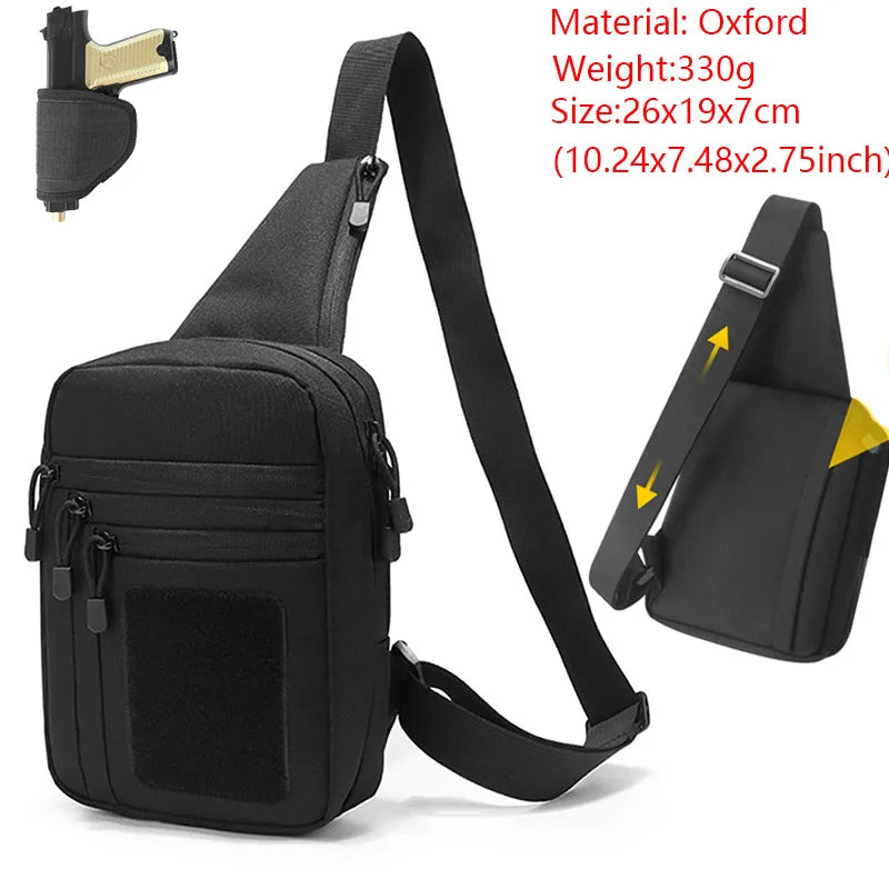 AIRSSON Men Casual Chest Bag – Universal Pistol Holster EDC Pouch for Hunting & Outdoor Sports