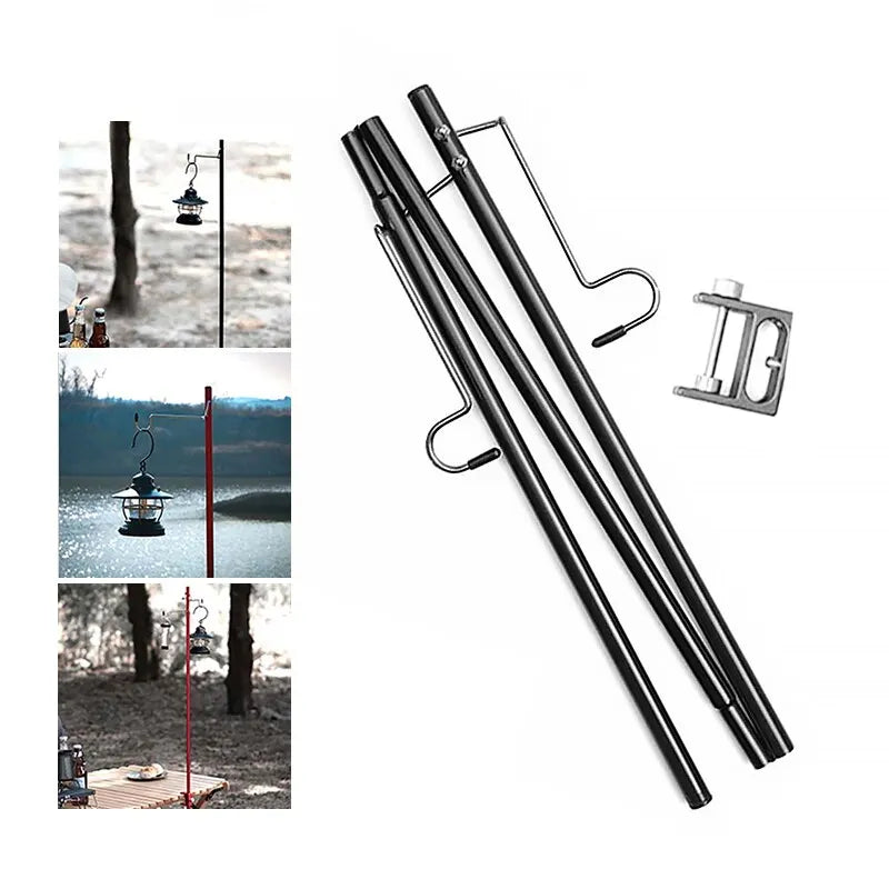 Portable Detachable Camping Lantern Stand with Adjustable Base