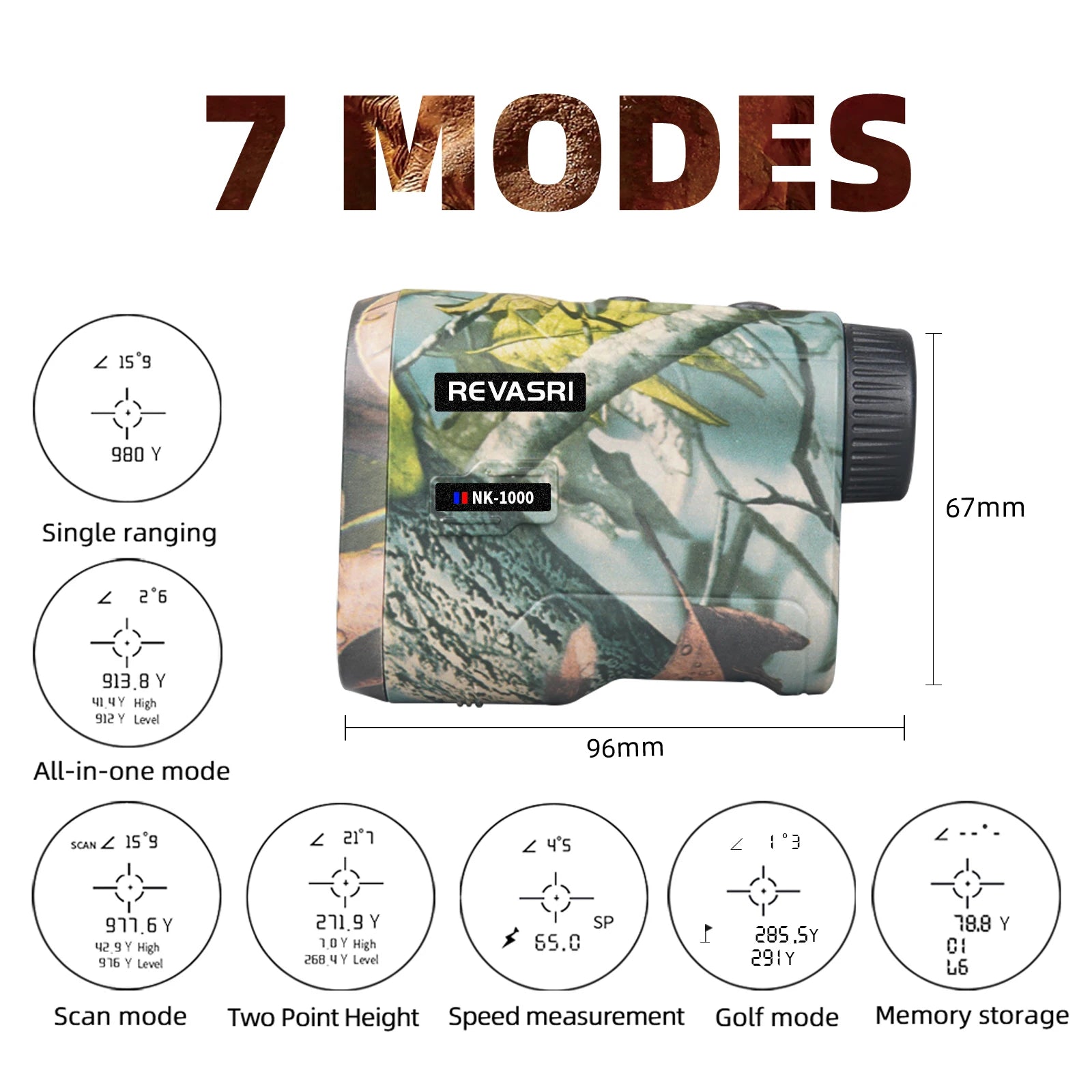 REVASRI 600M/1000M Hunting Laser Rangefinder – Distance, Angle & Speed Measurement for Hunting