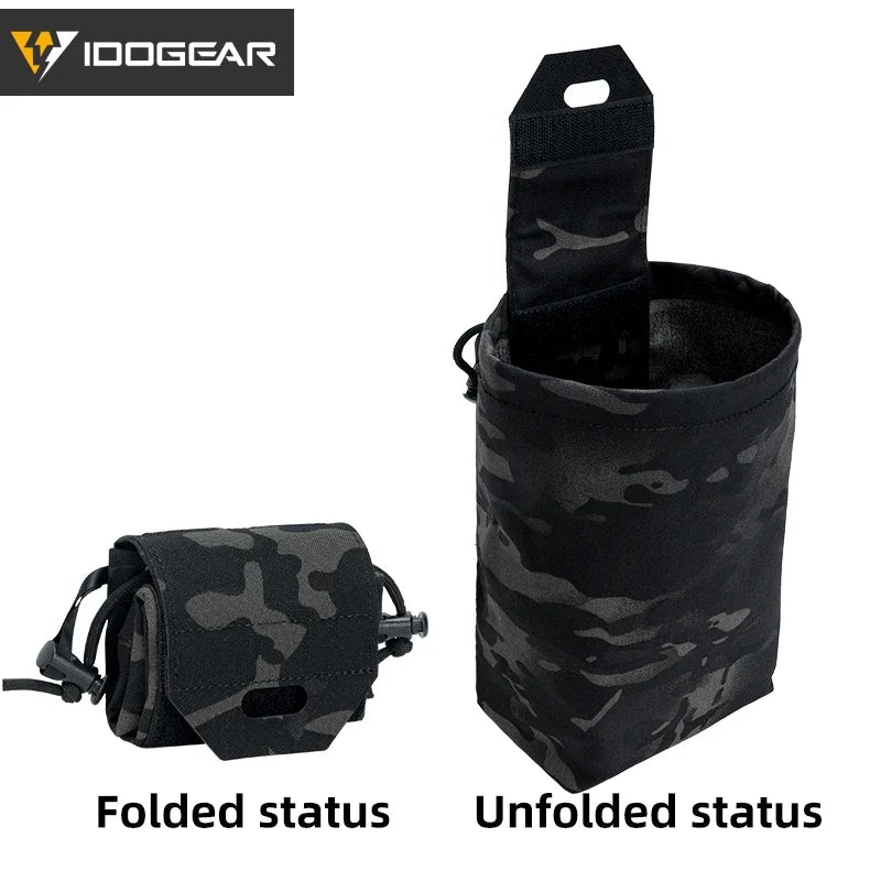 IDOGEAR Tactical Foldable Dump Pouch – MOLLE-Compatible Mini Drop Pouch for Hunting & Outdoor Use