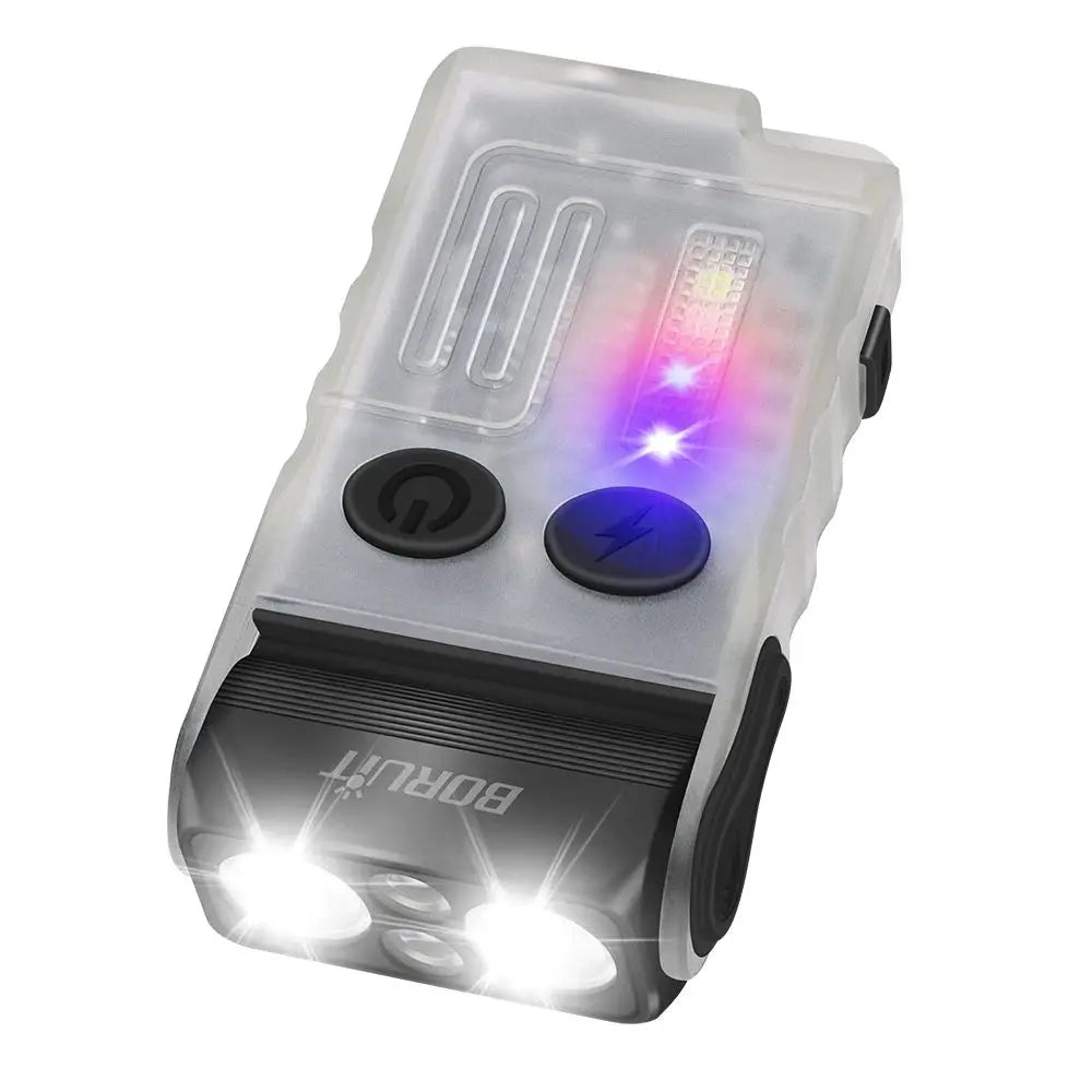 BORUIT V20 USB-C Flashlight 1000lm Rotating Head EDC Torch with Buzzer and Magnet
