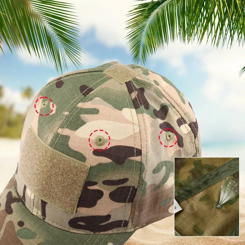 GUMAO Tactical Camouflage Baseball Cap Adjustable Mesh Hat