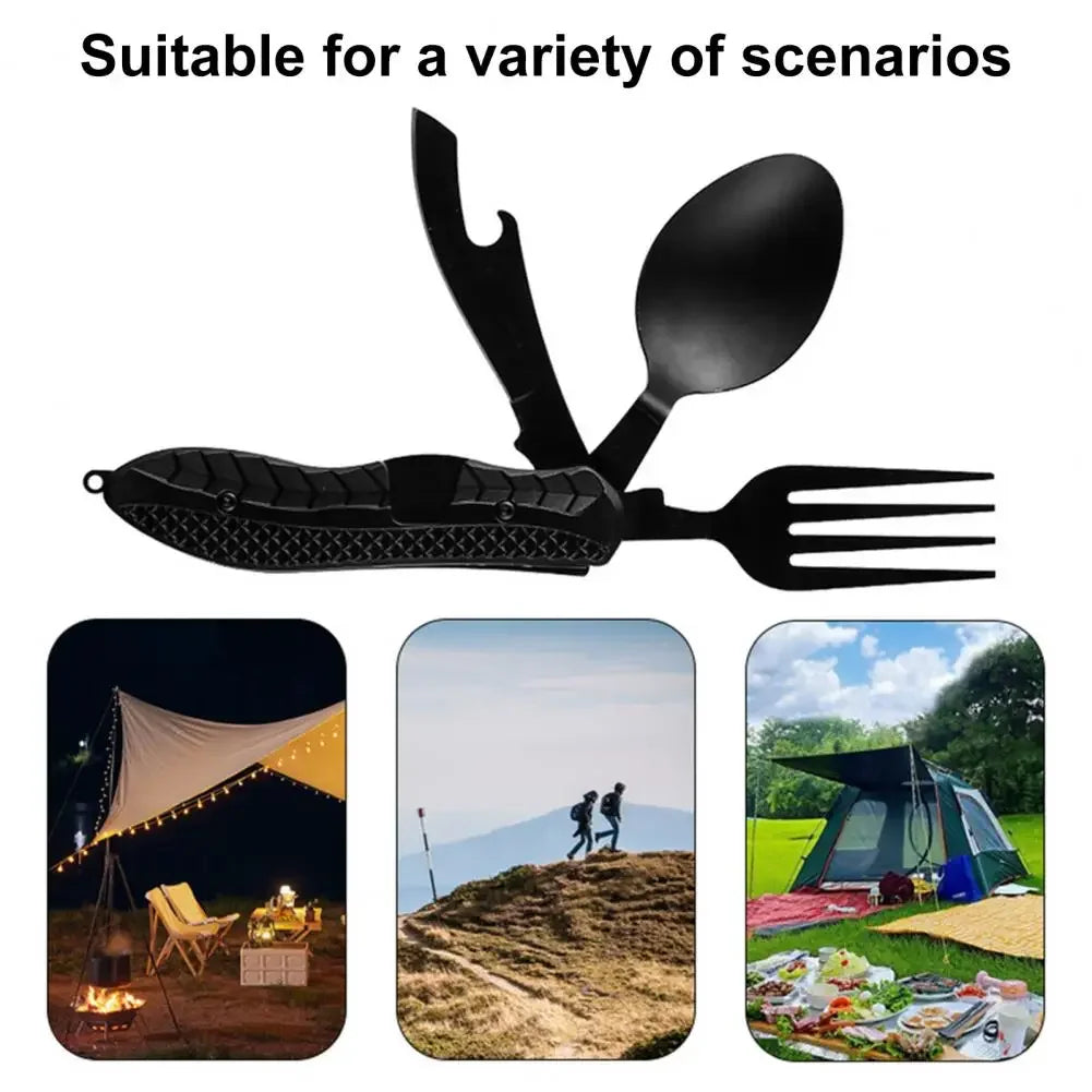 Three-in-One Multi-Tool Folding Knife Spoon Fork for Camping