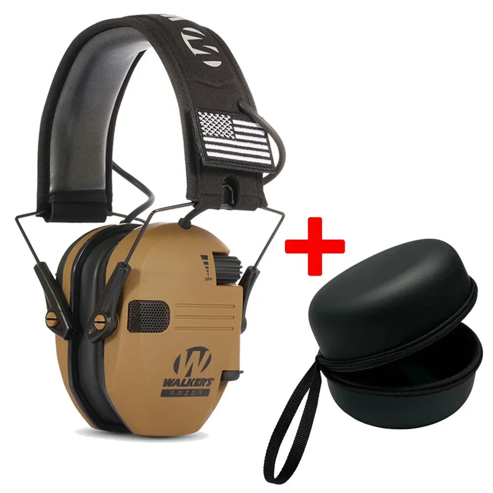 WALKER'S Razor Tactical Active Anti-Noise Earmuff with Bag – Electronic Hearing Protection for Hunting and Shooting
