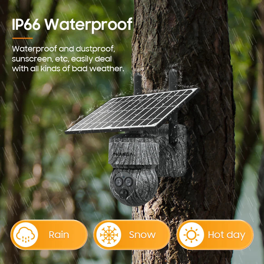 INQMEGA 8MP Solar Security Camera – 4G SIM/WiFi Outdoor CCTV with Human Detection