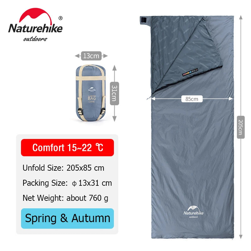 NATUREHIKE LW180 Ultralight Cotton Sleeping Bag for Spring Summer Camping Hiking Outdoor
