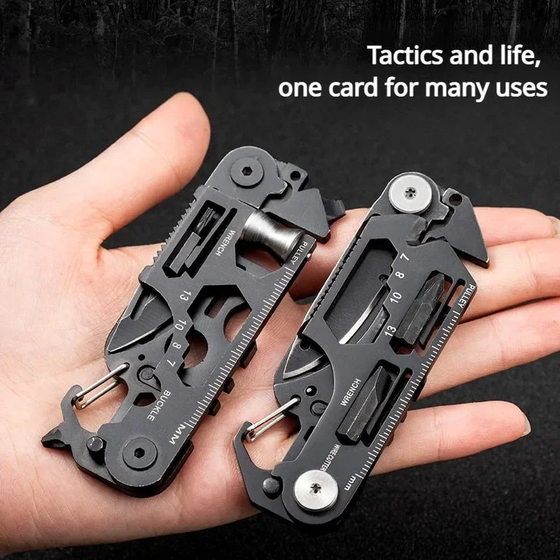 Multifunctional Outdoor Tool Card Stainless Steel for Camping and Hiking