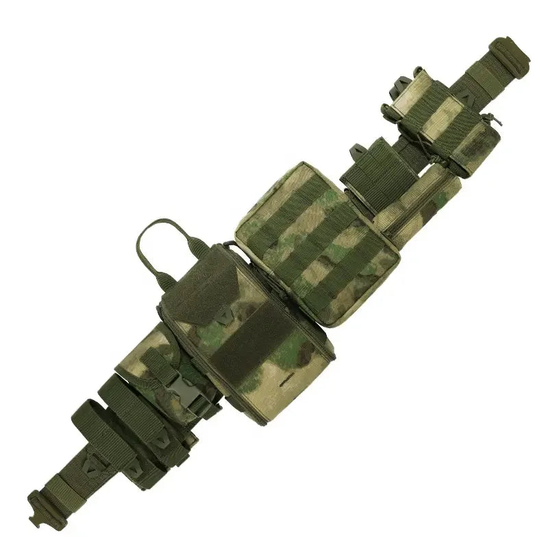 YAKEDA Tactical Waist Bag 8-in-1 Molle Combat Belt with Pouches