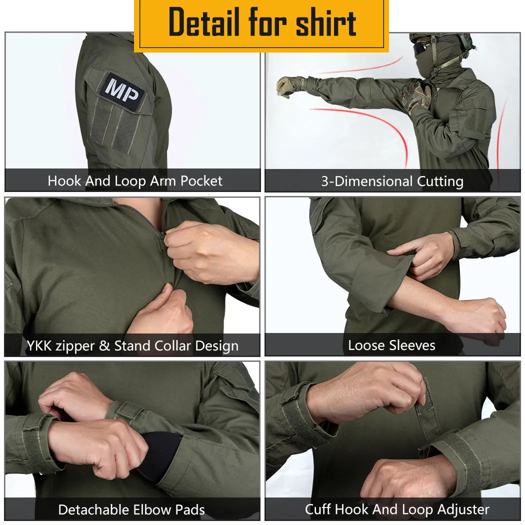 IDOGEAR G3 Combat Uniform – Tactical BDU with Elbow & Knee Pads