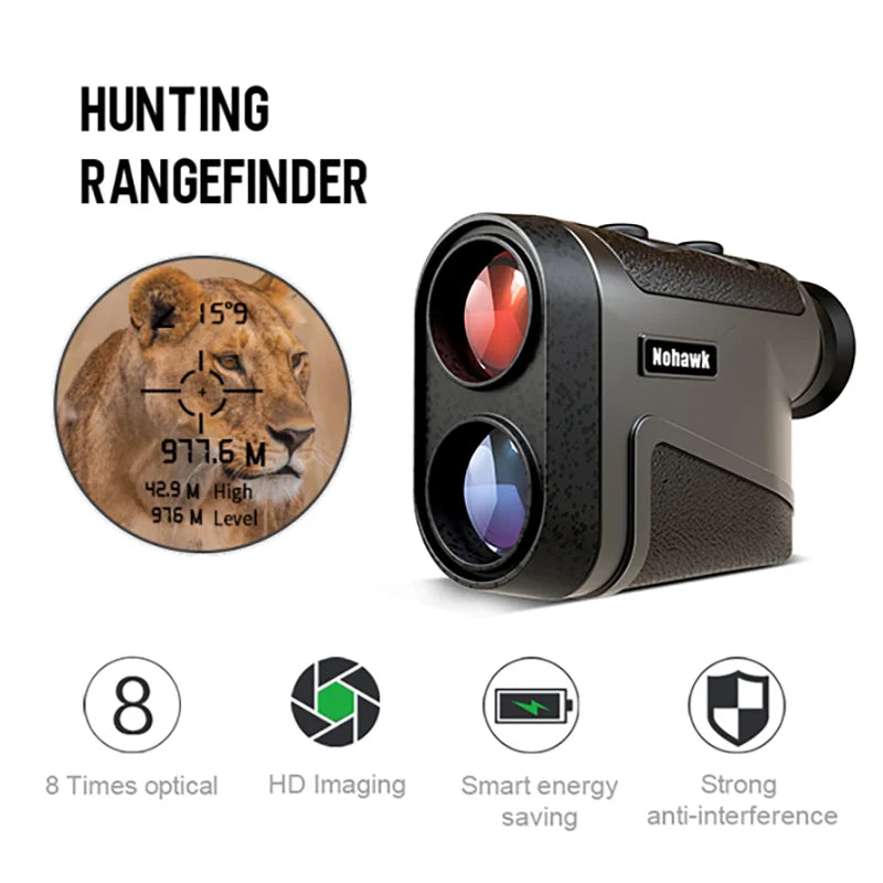NOHAWK Multifunctional Golf Laser Rangefinder – Flag-Lock Slope Distance Meter for Hunting & Construction