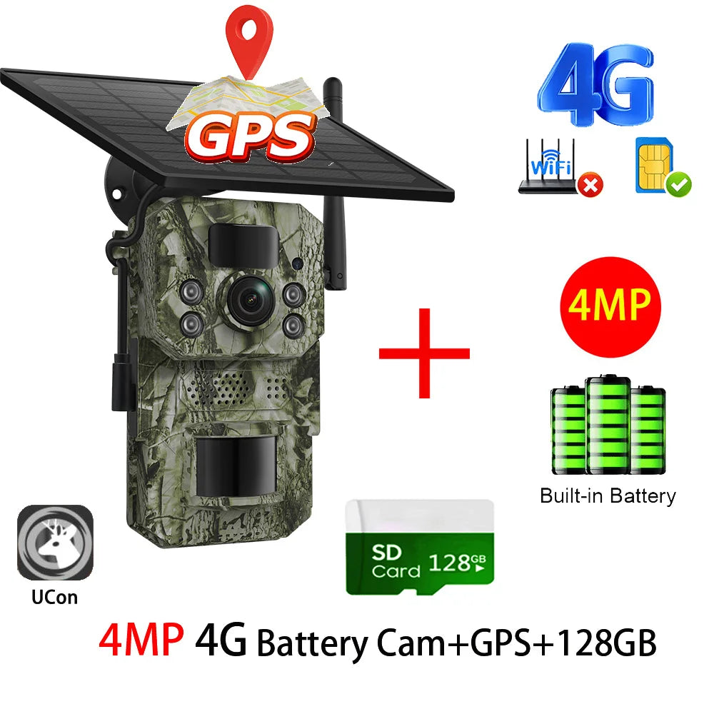 INQMEGA 5MP 4G 2K Trail Camera – PIR Motion Activated Night Vision Solar Hunting Cam