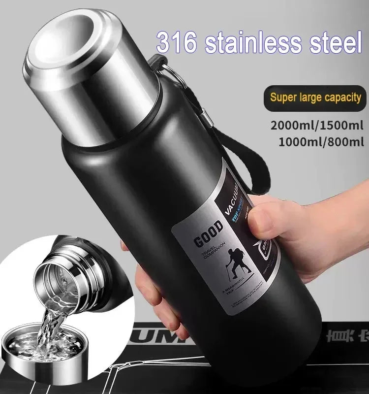 Large Capacity Stainless Steel Thermos Tumbler – Insulated Flask for Coffee, Tea & Travel