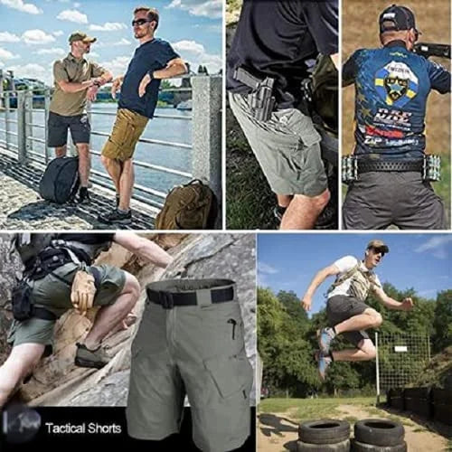 HANQIU Men's Waterproof Cargo Shorts - Quick-Dry Summer Hunting Shorts for NZ Outdoor Adventures