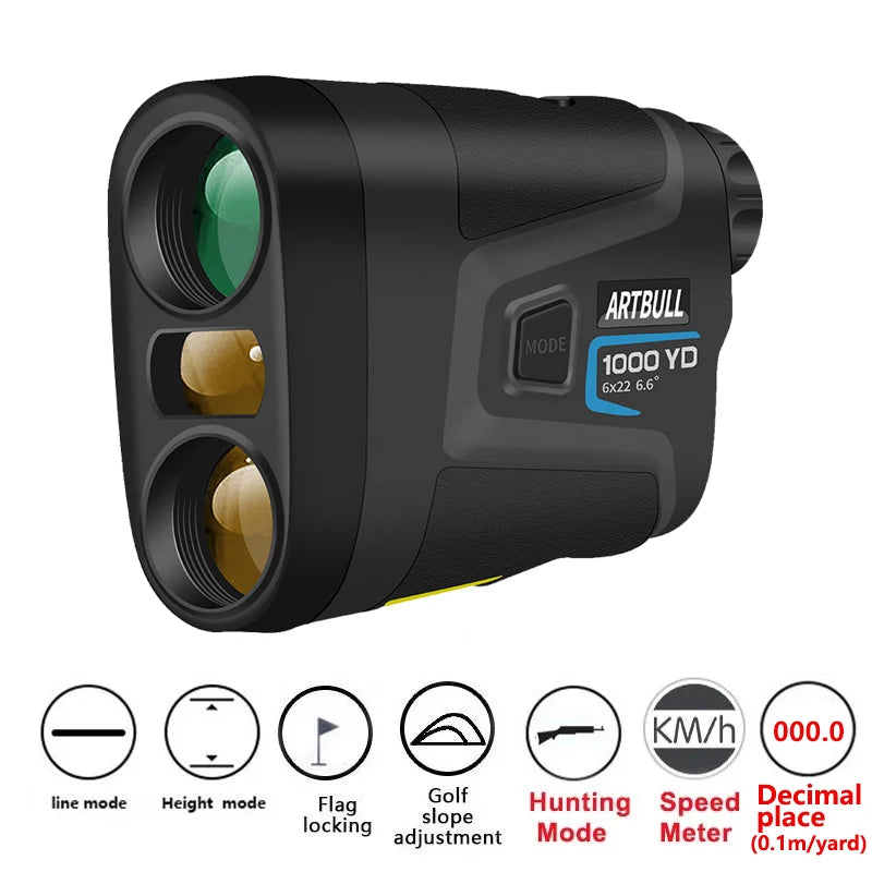 ARTBULL 1200m Golf Laser Rangefinder with Slope & Flag Lock