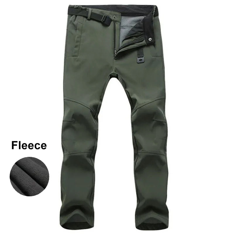 VIKTACTICAL Winter Softshell Thermal Hiking Pants - Fleece-Lined Waterproof Tactical Cargo Trousers